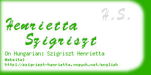 henrietta szigriszt business card